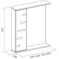 Volna Шкаф с зеркалом Joli 50 L (белый) Image #8