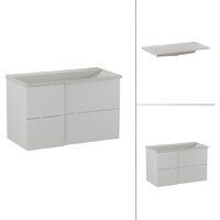 Lauter Тумба под умывальник Nelli 90 (бело-серый п/мат/бело-серый) Image #3