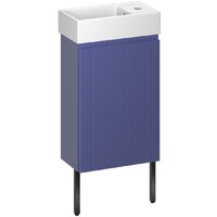 Wellsee Тумба под умывальник 3 в 1 WC Area 221804005 (тумба/матовый синий, раковина/глянцевый белый, ножки/матовый черный)