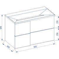 Lauter Тумба под умывальник Nelli 90 (бело-серый п/мат) Image #4