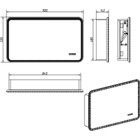 Континент Шкаф с зеркалом Tokio 90x53 Image #4