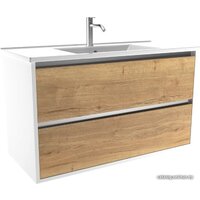ЗОВ Тумба с умывальником Парма 100 P100LWP0MHMC1A-OL100 (белый/галифакс)
