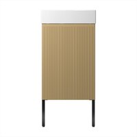 Wellsee Тумба под умывальник 3 в 1 WC Area 221803005 (тумба/матовый бежевый, раковина/глянцевый белый, ножки/матовый черный) Image #2