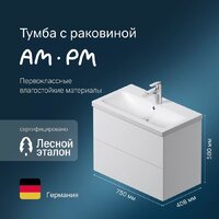 AM.PM Тумба под умывальник Gem M90-FHX0752-WC0752WG Image #5