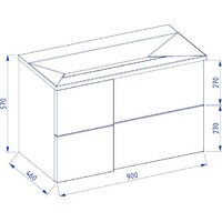 Lauter Тумба под умывальник Nelli 90 (антрацит п/мат) Image #5