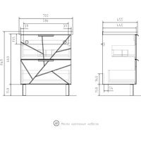 Volna Тумба Twing 70.2Y белый с умывальником Миранда Image #11