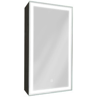 Континент Шкаф с зеркалом Mirror Box Black Led 35x65 (левый) Image #1