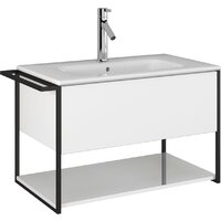 Lauter Тумба под умывальник Lea 80 + Alton 82 (белый глянец) Image #7