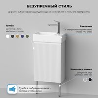 Wellsee Тумба под умывальник 3 в 1 WC Area 221801004 (тумба/матовый белый, раковина/глянцевый белый, ножки/нержавеющая сталь) Image #8