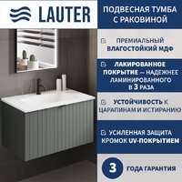 Lauter Тумба под умывальник Melisa 80 + Alton 82 (серо-зеленый п/мат) Image #1