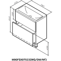 AM.PM Тумба под умывальник Gem 75 M90FSX07522WG32 (2 ящика, белый) Image #9