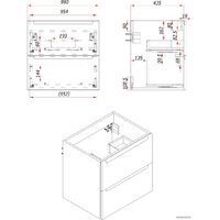 ЗОВ Тумба под умывальник Дион 100 D100LWP0M9003MKV5-HPL38T (туя/белый матовый) Image #4