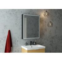 Континент Шкаф с зеркалом Mirror Box Black Led 60х80 Image #9