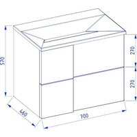Lauter Тумба под умывальник Nelli 70 (бело-серый п/мат) Image #4