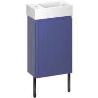 Wellsee Тумба под умывальник 3 в 1 WC Area 221804006 (тумба/матовый синий, раковина/глянцевый белый, ножки/матовый черный) Image #1
