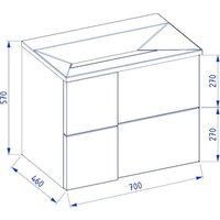 Lauter Тумба под умывальник Nelli 70 (антрацит п/мат) Image #5