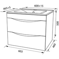 IDDIS Тумба с умывальником Cloud 60 CLO60W0i95K (белый) Image #10