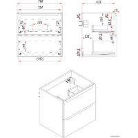 ЗОВ Тумба под умывальник Дион 80 D80LHO0M7015МKV5 (графит матовый/дуб) Image #3