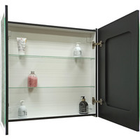 Континент Шкаф с зеркалом Mirror Box Black Led 80х80 Image #26