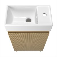 Wellsee Тумба под умывальник 3 в 1 WC Area 221803003 (тумба/матовый бежевый, раковина/глянцевый белый, ножки/нержавеющая сталь) Image #3