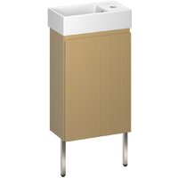 Wellsee Тумба под умывальник 3 в 1 WC Area 221803003 (тумба/матовый бежевый, раковина/глянцевый белый, ножки/нержавеющая сталь) Image #1