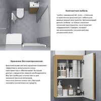Wellsee Тумба под умывальник 3 в 1 WC Area 221803003 (тумба/матовый бежевый, раковина/глянцевый белый, ножки/нержавеющая сталь) Image #6