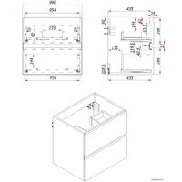 ЗОВ Тумба под умывальник Лира 100 L100MW0MWGVG (белый глянец) Image #4