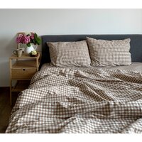 Царство сновидений Вареный хлопок Бежевая клетка 150-0140 (2-сп, нав. 50x70)