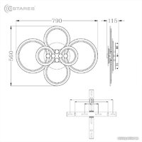 Estares Europa 132W 6R-APP-790х560х115-WHITE/WHITE-220-IP20 Image #8