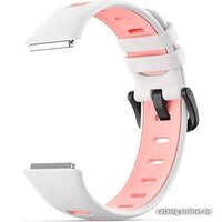 Rumi силиконовый для Huawei Band 7 (белый/розовый)