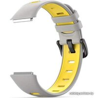 Rumi силиконовый для Huawei Band 7 (серый/желтый)