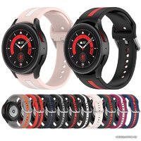 Rumi Sport Line силиконовый для Samsung Galaxy Watch4/5/6 (20 мм, черный/красный) Image #3