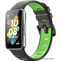 Rumi силиконовый для Huawei Band 7 (черный/салатовый) Image #2