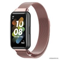 Rumi Milanese loop металлический для Huawei Band 7 (розовый) Image #2