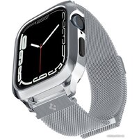 Spigen Metal Fit Pro для Apple Watch (45/44 мм) (серебристый)