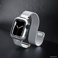Spigen Metal Fit Pro для Apple Watch (45/44 мм) (серебристый) Image #7