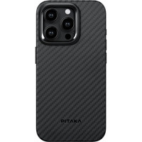 Pitaka MagEZ Case 4 для iPhone 15 Pro Max (1500D twill, черный/серый)