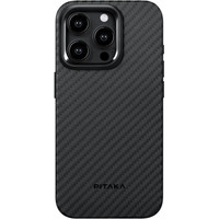 Pitaka MagEZ Case 4 для iPhone 15 Pro (1500D twill, черный/серый)