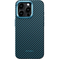 Pitaka MagEZ Case 4 для iPhone 15 Pro (1500D twill, черный/синий)