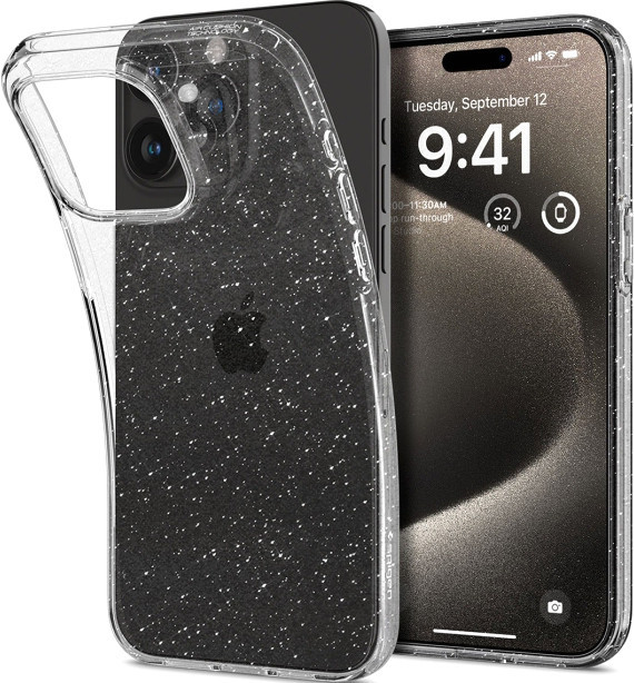 Spigen Liquid Crystal Glitter для iPhone 15 Pro Max ACS06559 (затемненный/прозрачный)