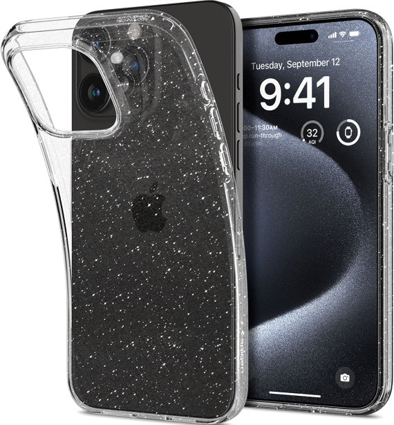 Spigen Liquid Crystal Glitter для iPhone 15 Pro ACS06701 (затемненный/прозрачный)