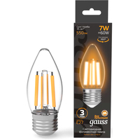 Gauss Filament Свеча 7W 550lm 2700К Е27 LED 1/10/50 103802107 Image #1