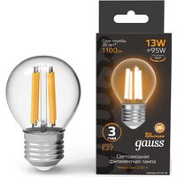 Gauss Filament Шар 13W 1100lm 2700К Е27 LED 1/10/50 105802113 Image #1