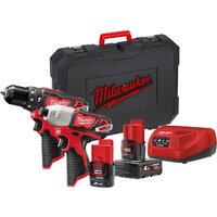 Milwaukee M12 M12BPP2B-421C 4933443497 (шуруповерт, винтоверт, 2 АКБ, кейс)