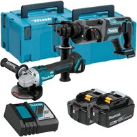 Makita DLX2153TJ1 (перфоратор, болгарка, 2 АКБ, кейс)