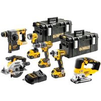 DeWalt DCK690P3T (лобзик, циркулярка, шуруповерт, винтоверт, фонарь, перфоратор, 3 АКБ, кейс)