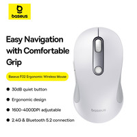 Baseus F02 Ergonomic Wireless Mouse (белый, без батарейки в комплекте) Image #12