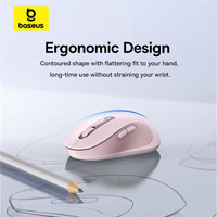 Baseus F02 Ergonomic Wireless Mouse (розовый, без батарейки в комплекте) Image #14