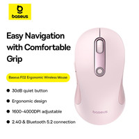 Baseus F02 Ergonomic Wireless Mouse (розовый, без батарейки в комплекте) Image #12