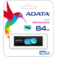 ADATA UV220 64GB (черный/голубой) Image #3